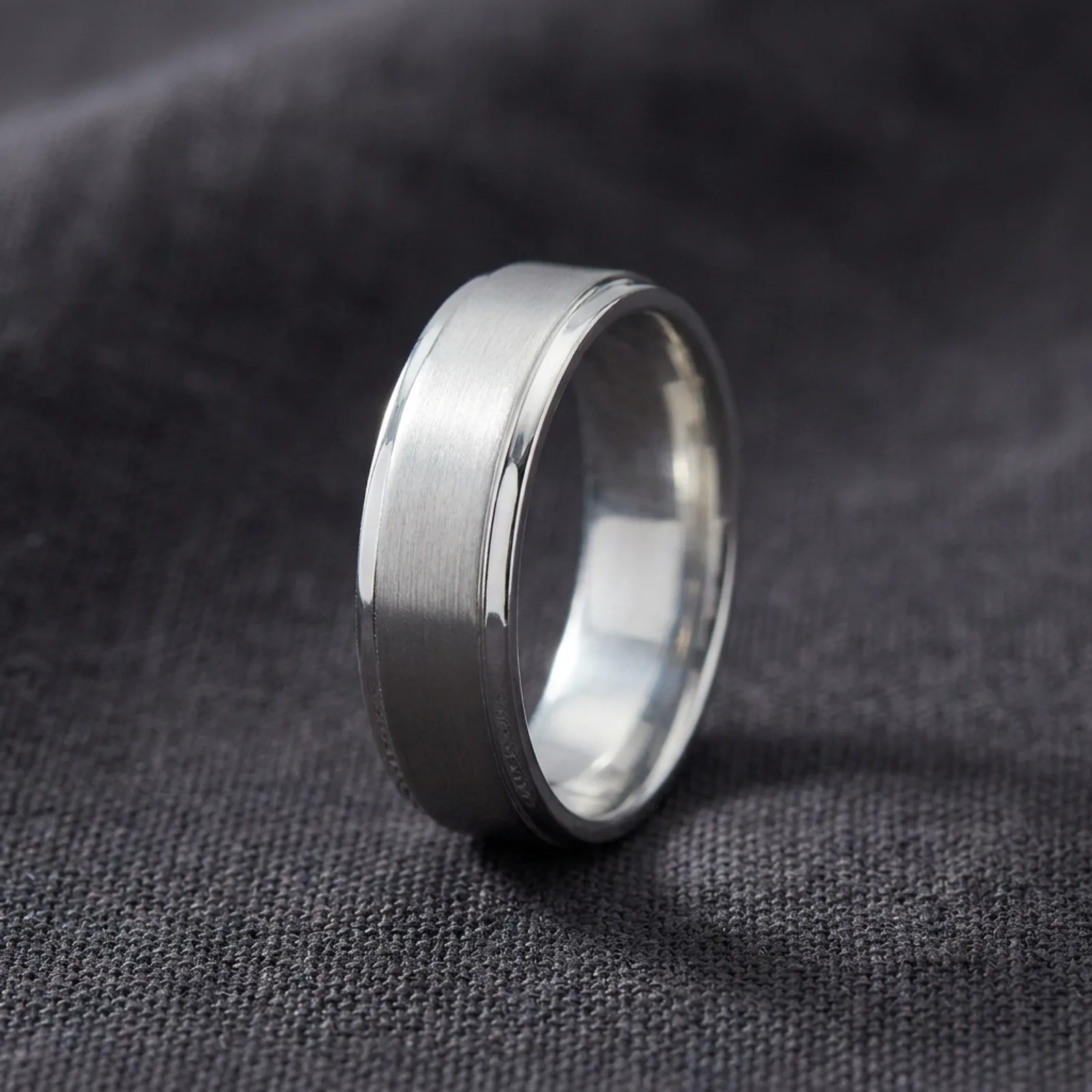 925 silver band ring for men brushed engagement band