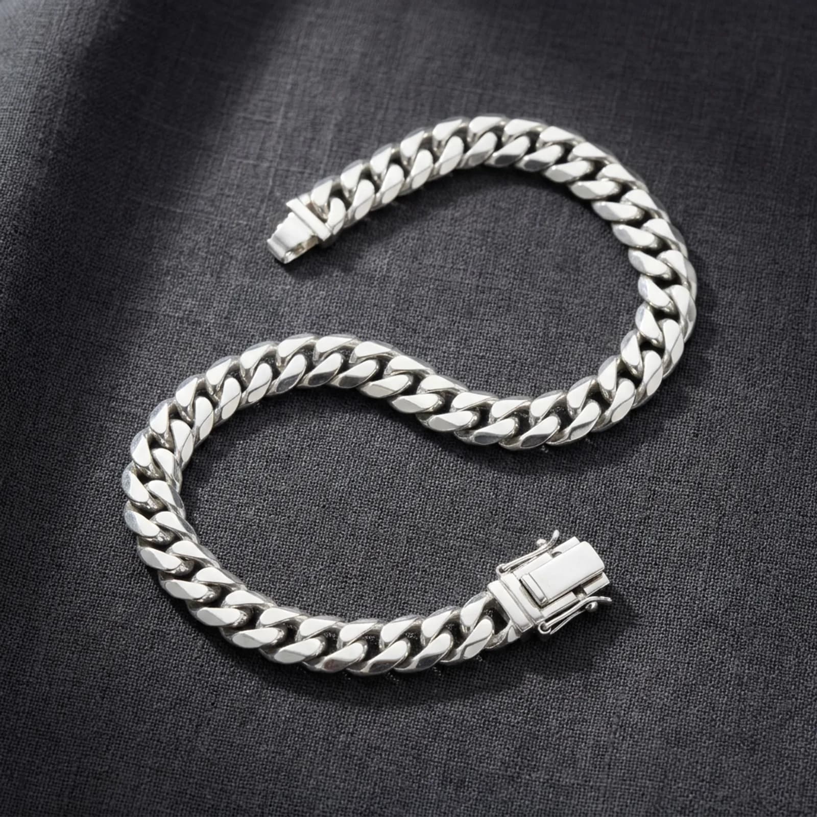 925 silver cuban link bracelet for men 8 mm
