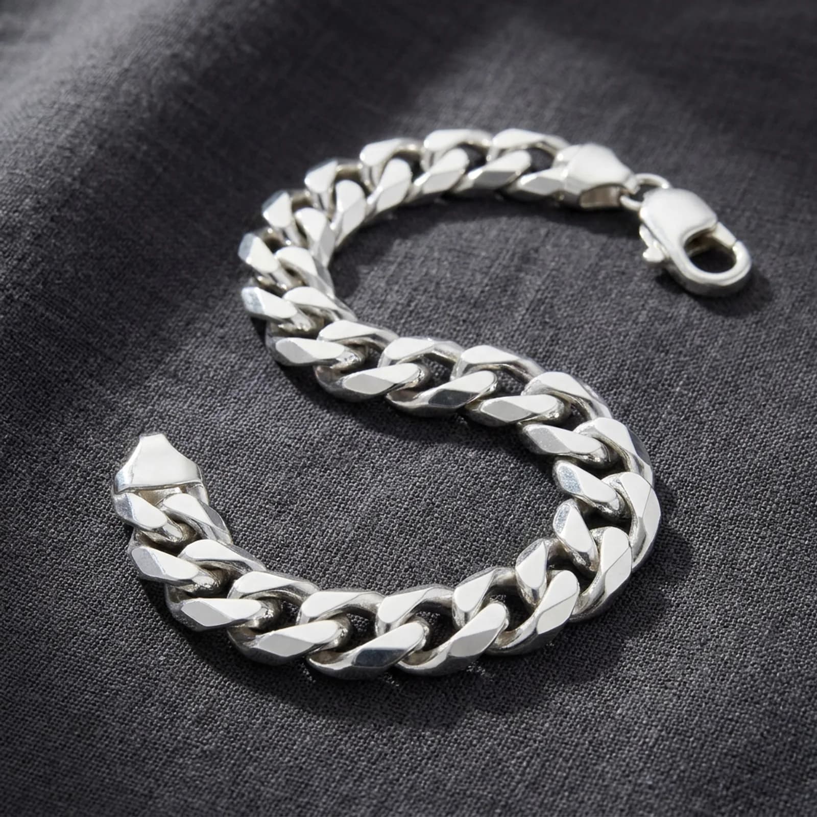 925 silver curb bracelet for men heavy chain
