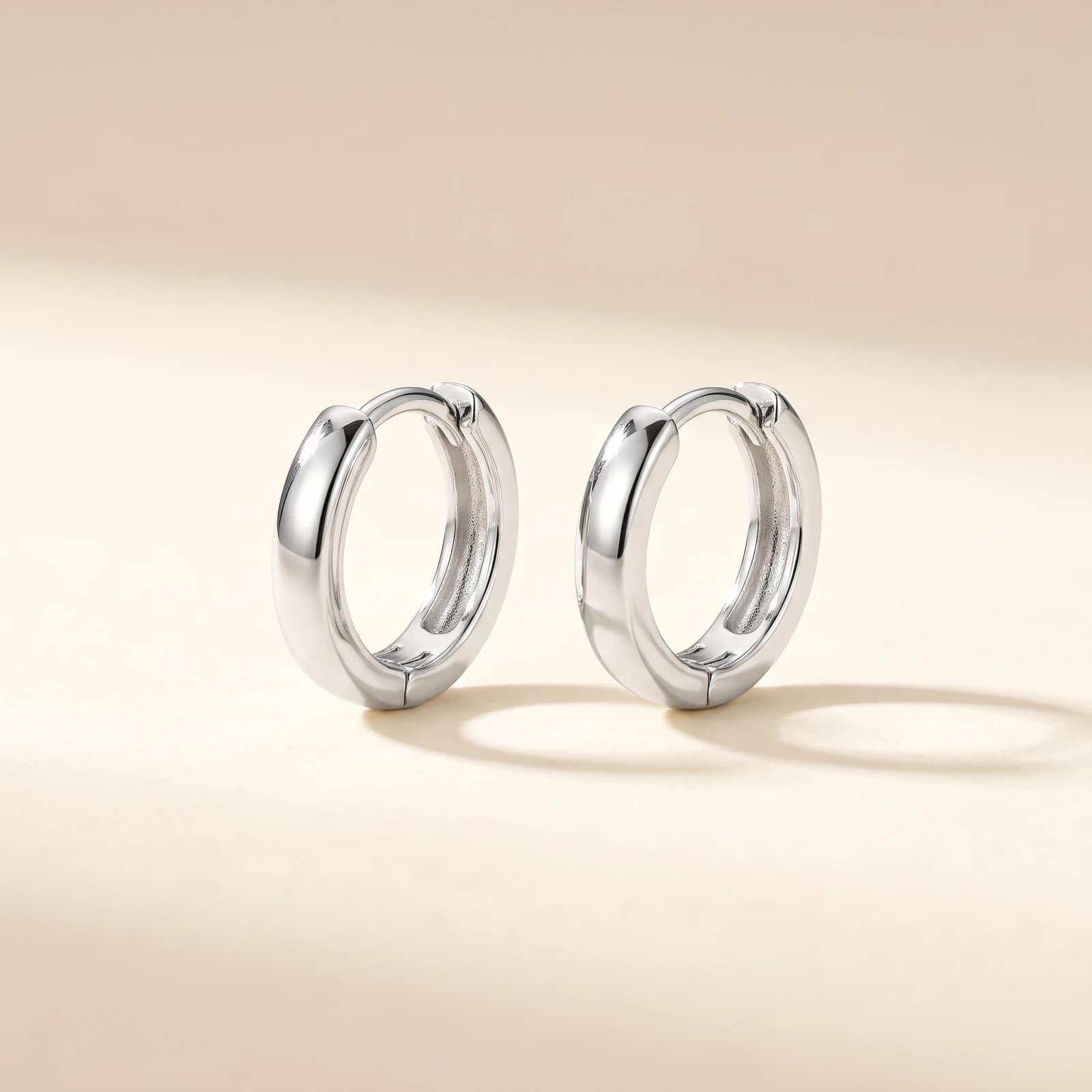 925 Silver Huggie Hoop Earrings