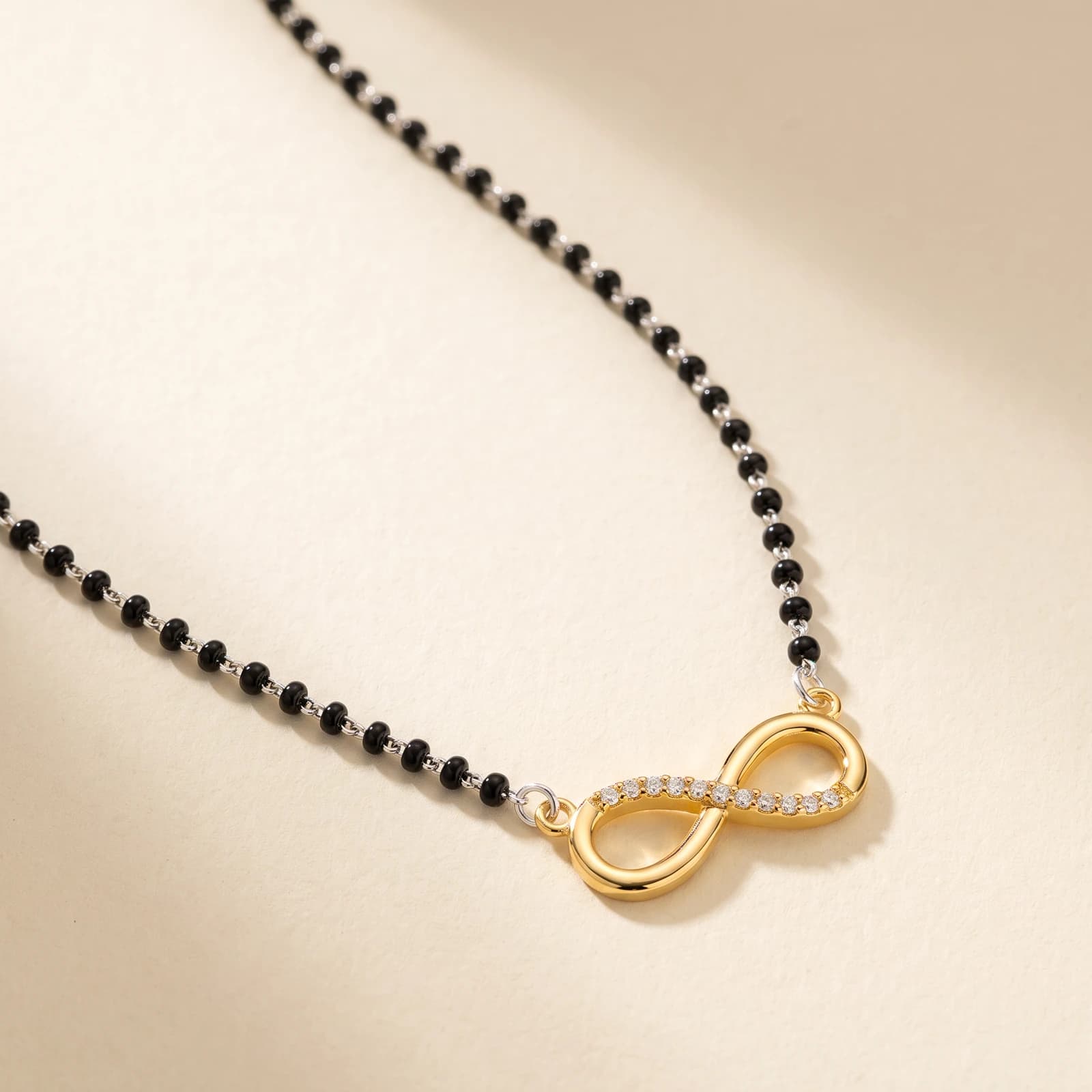 925 Silver Infinity Mangalsutra · Gold-Plated Pendant