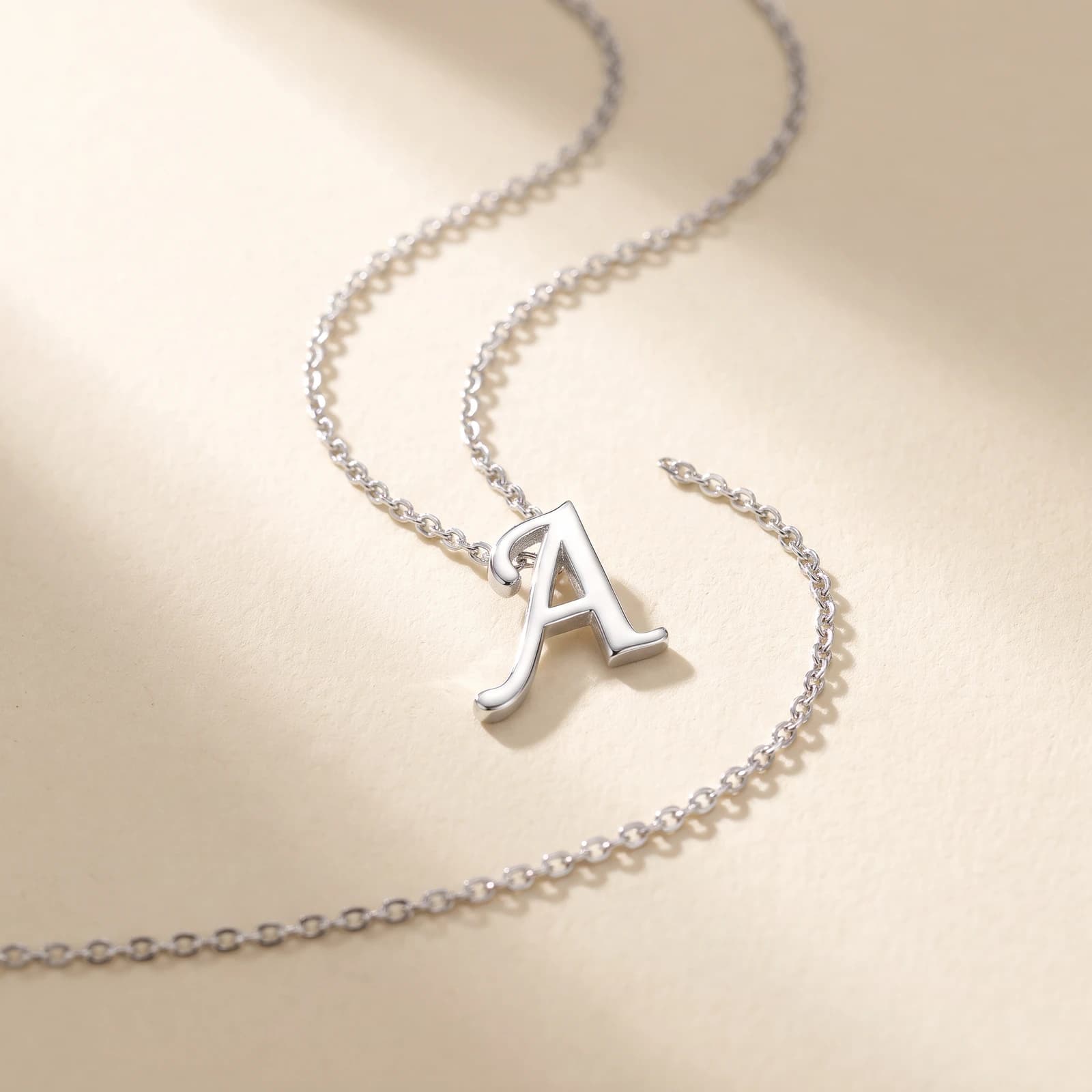 925 Silver Initial Pendant Necklace