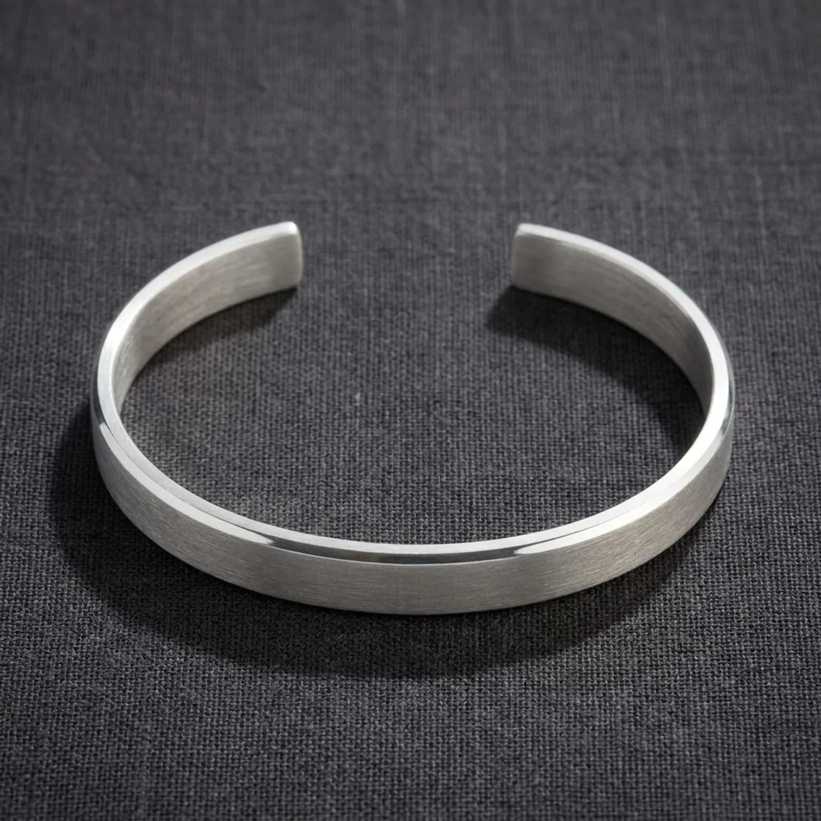 925 silver kada for men flat brushed cuff