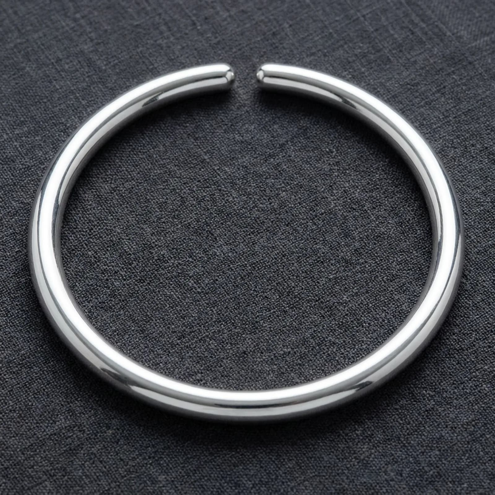 925 silver kada for men plain open adjustable
