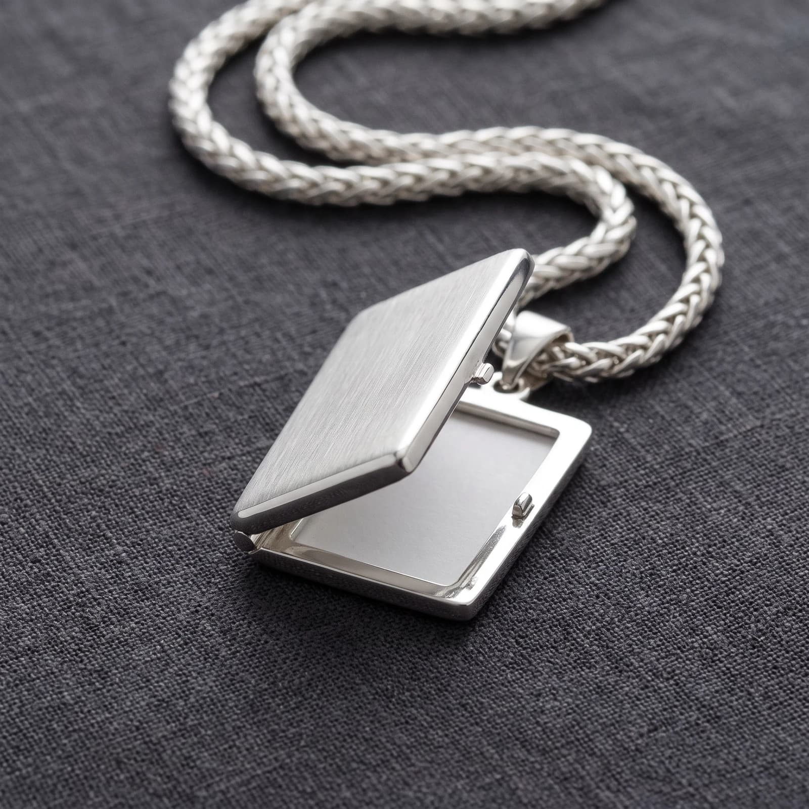 925 Silver Photo Locket Pendant for Men · Openable