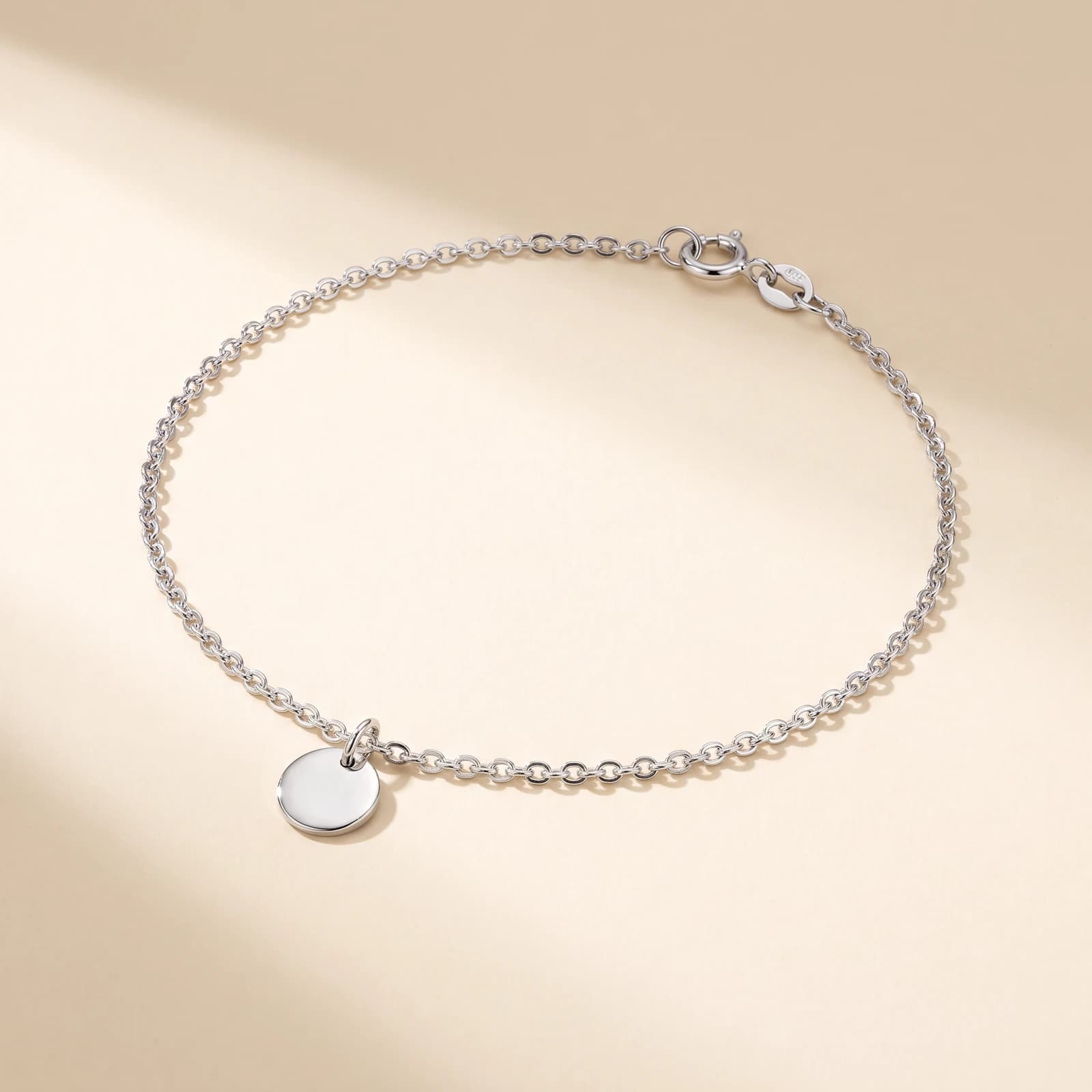 Minimal 925 Silver Anklet · Single Chain