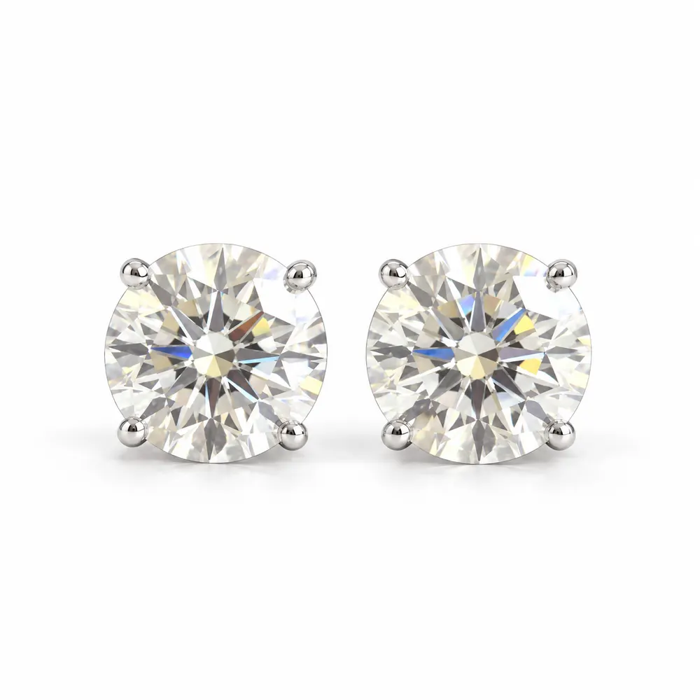 10mm Round Moissanite Stud Earrings