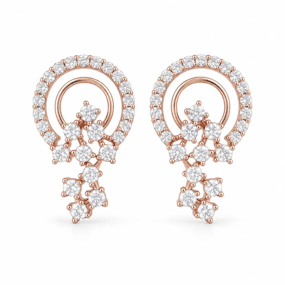 Aurora Circle Cascade Moissanite Earrings