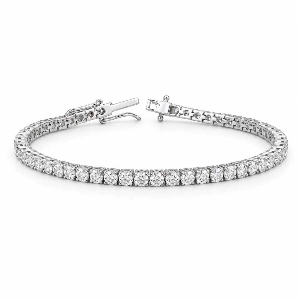 Classic 2 mm Round Moissanite Tennis Bracelet