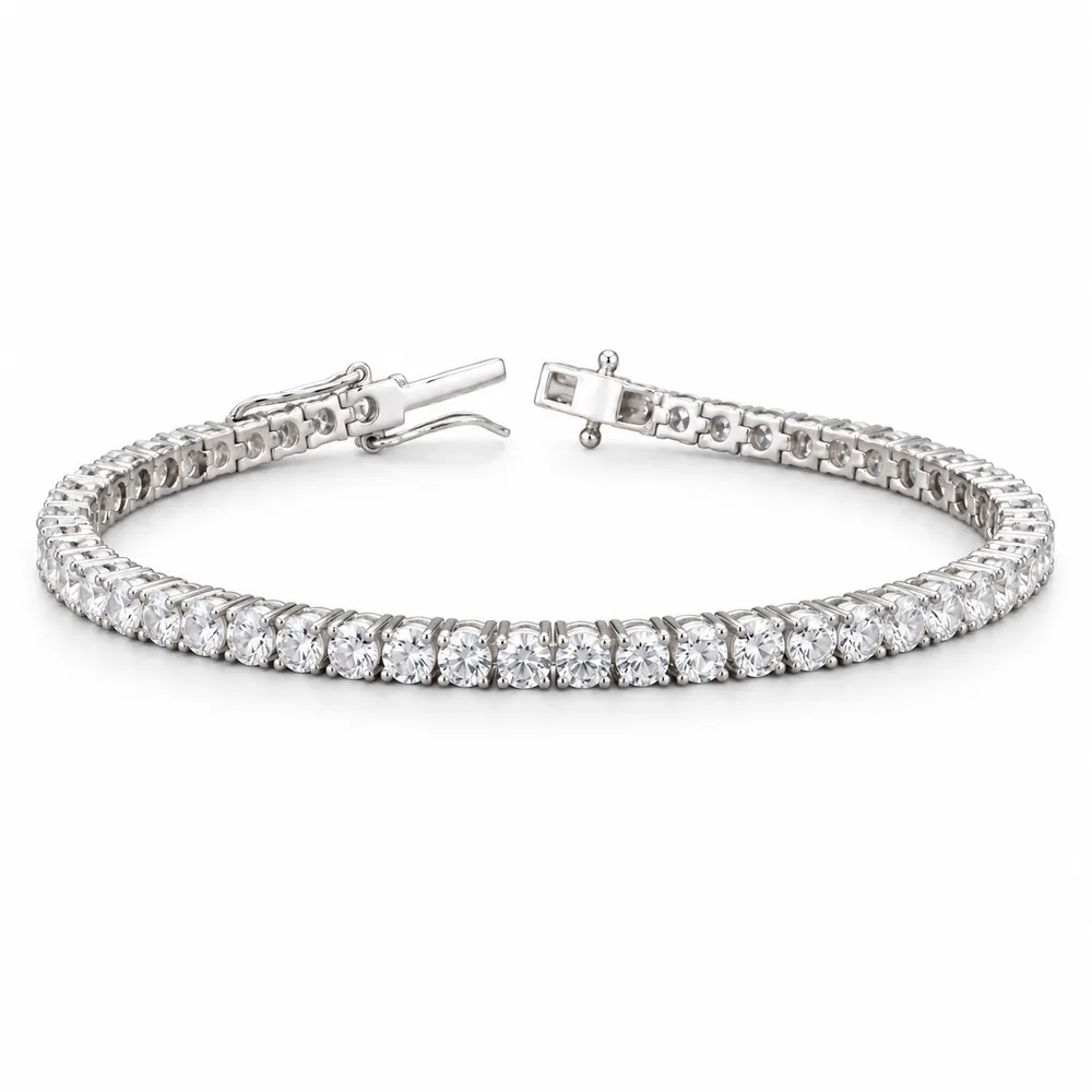 Classic 3.5 mm Round Moissanite Tennis Bracelet