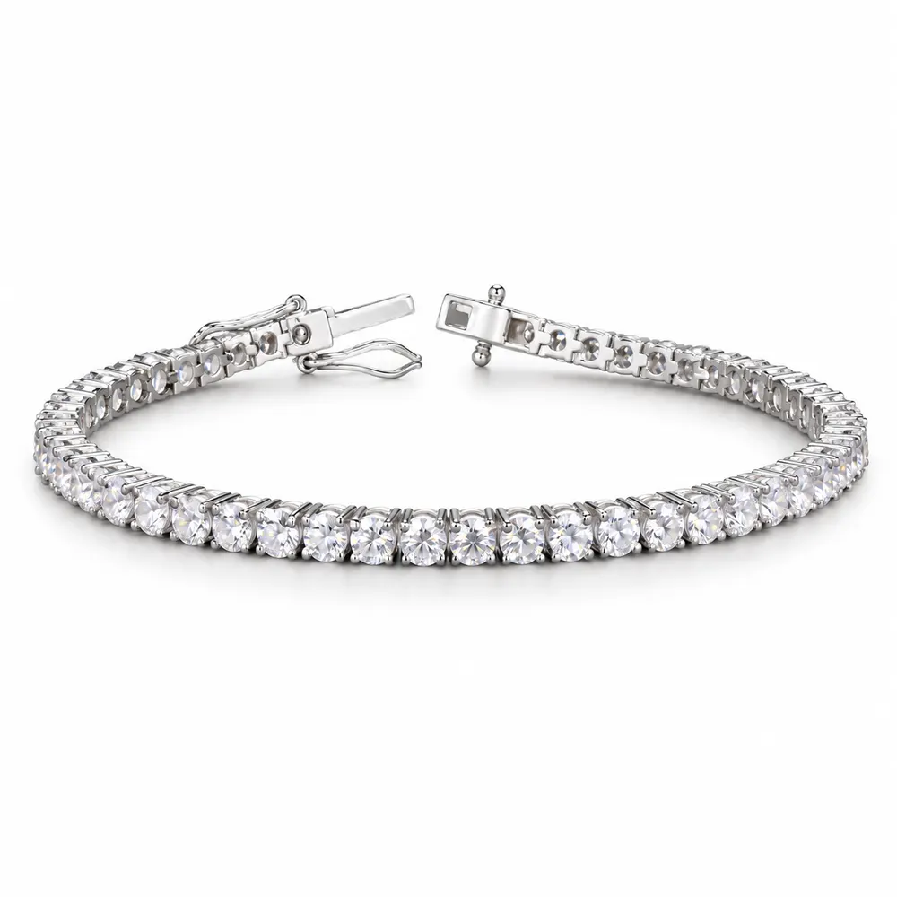 Classic 4.5 mm Round Moissanite Tennis Bracelet