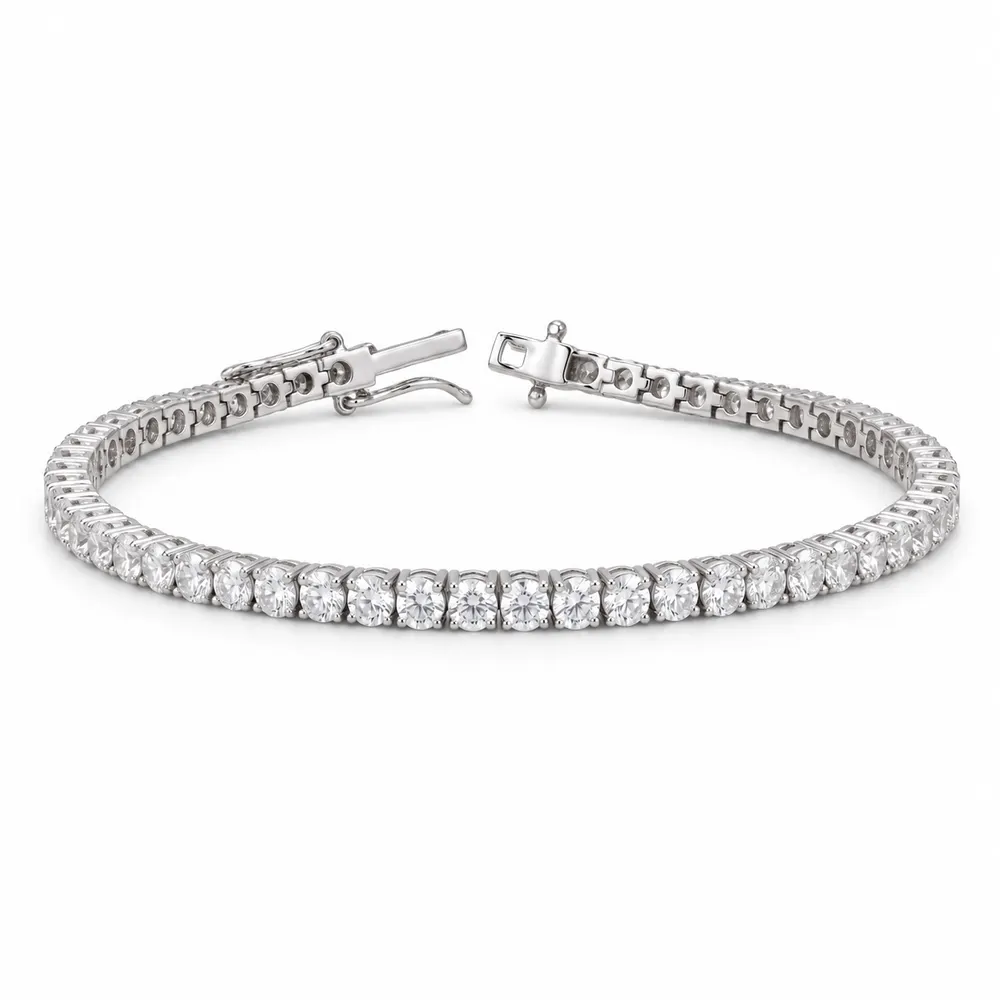 Classic 4 mm Round Moissanite Tennis Bracelet