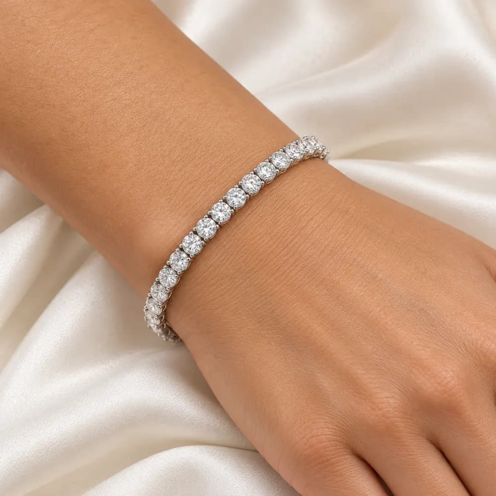 Classic 5 mm Round Moissanite Tennis Bracelet — second view