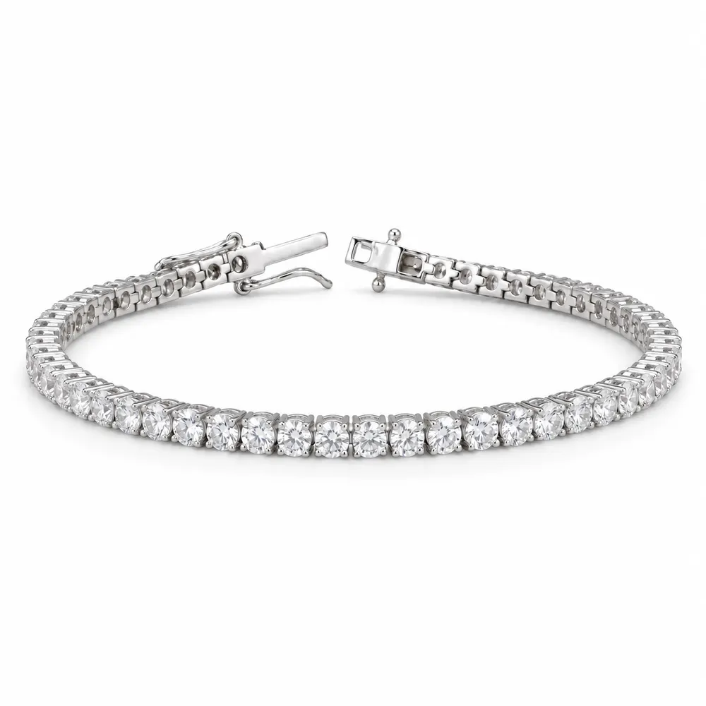 Classic 5 mm Round Moissanite Tennis Bracelet
