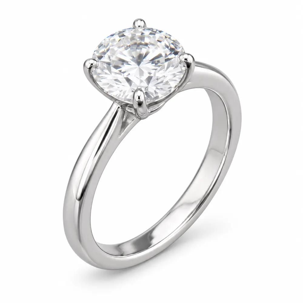 Classic Round Solitaire Moissanite Ring