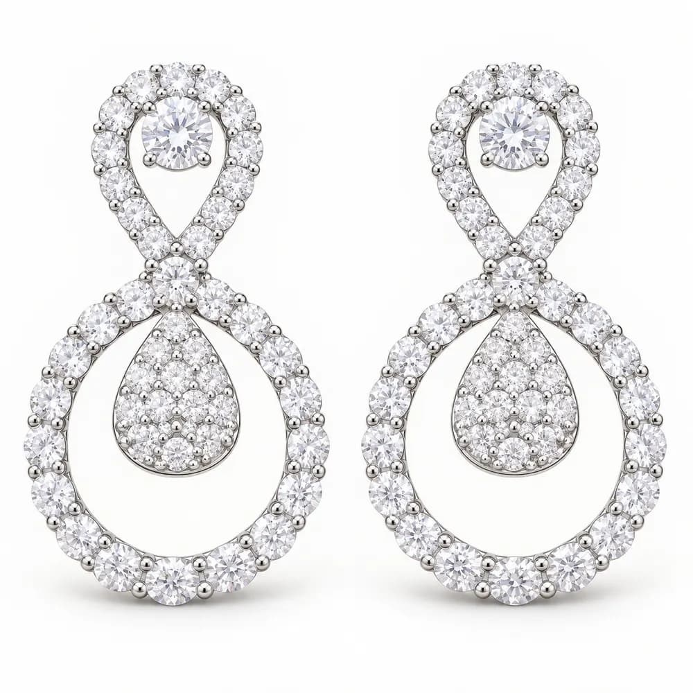 Infinity Teardrop Moissanite Earrings