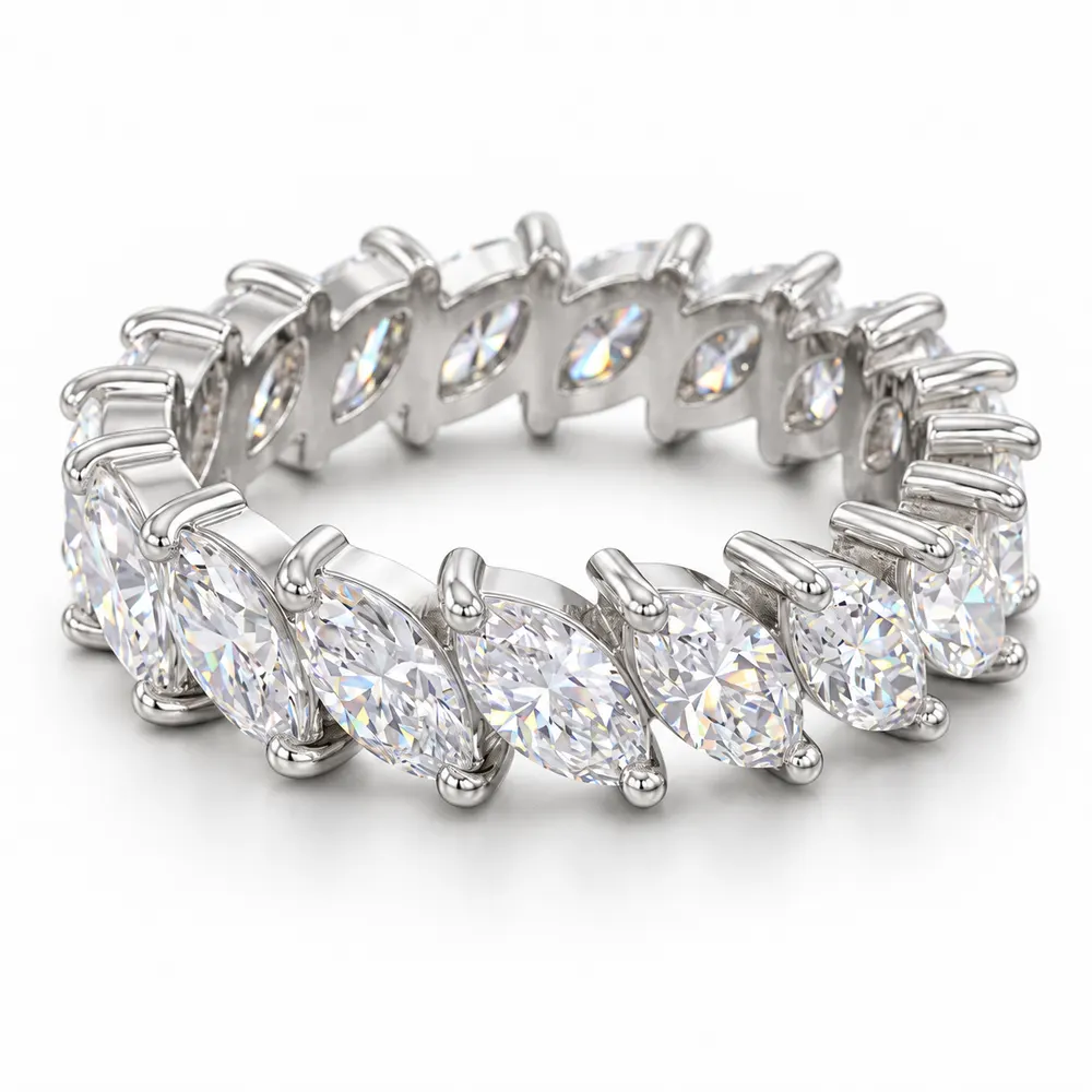 Marquise Eternity Statement Moissanite Ring