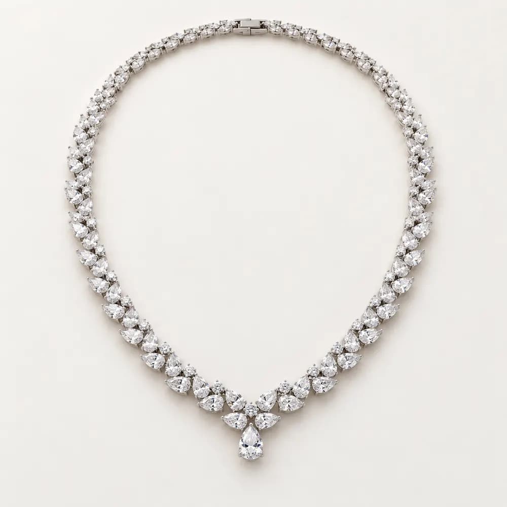 Moissanite Leaf V Necklace