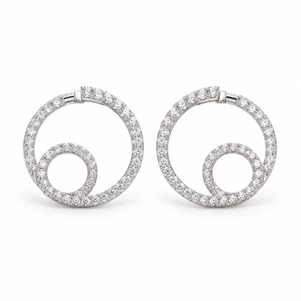 Orbit Double-Circle Moissanite Hoop Earrings