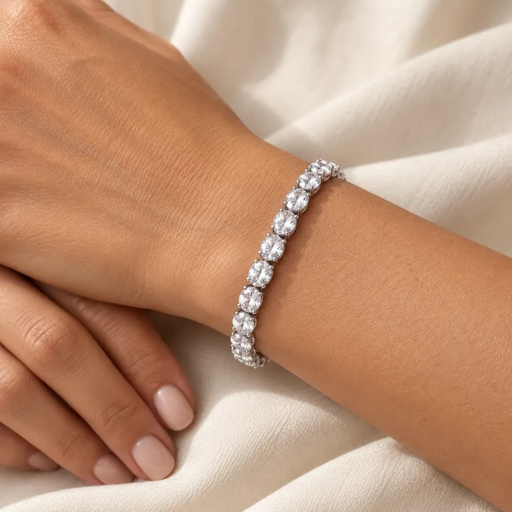 Oval Stone Moissanite Tennis Bracelet — second view