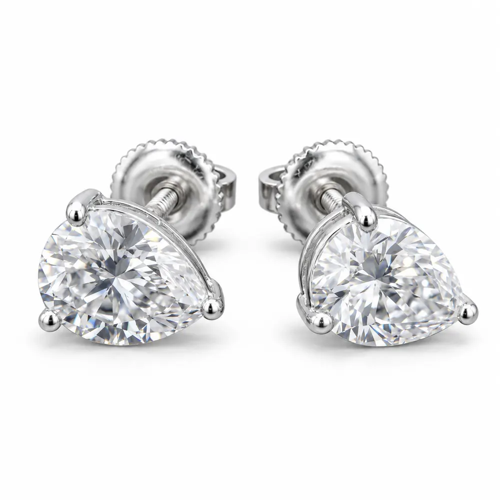 Pear Moissanite Stud Earrings