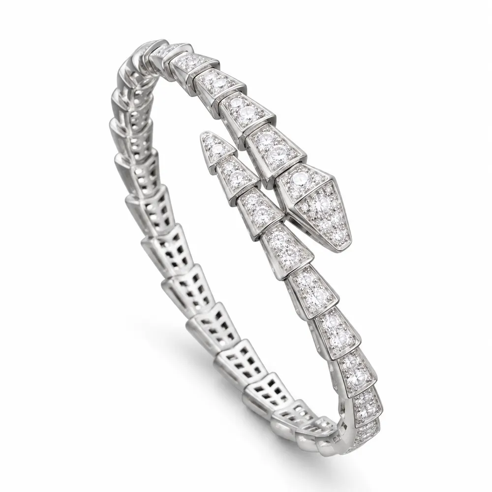 Segmented Tapered Open Moissanite Cuff Bracelet