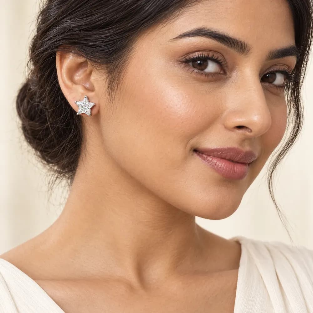 Starlight Moissanite Stud Earrings — second view