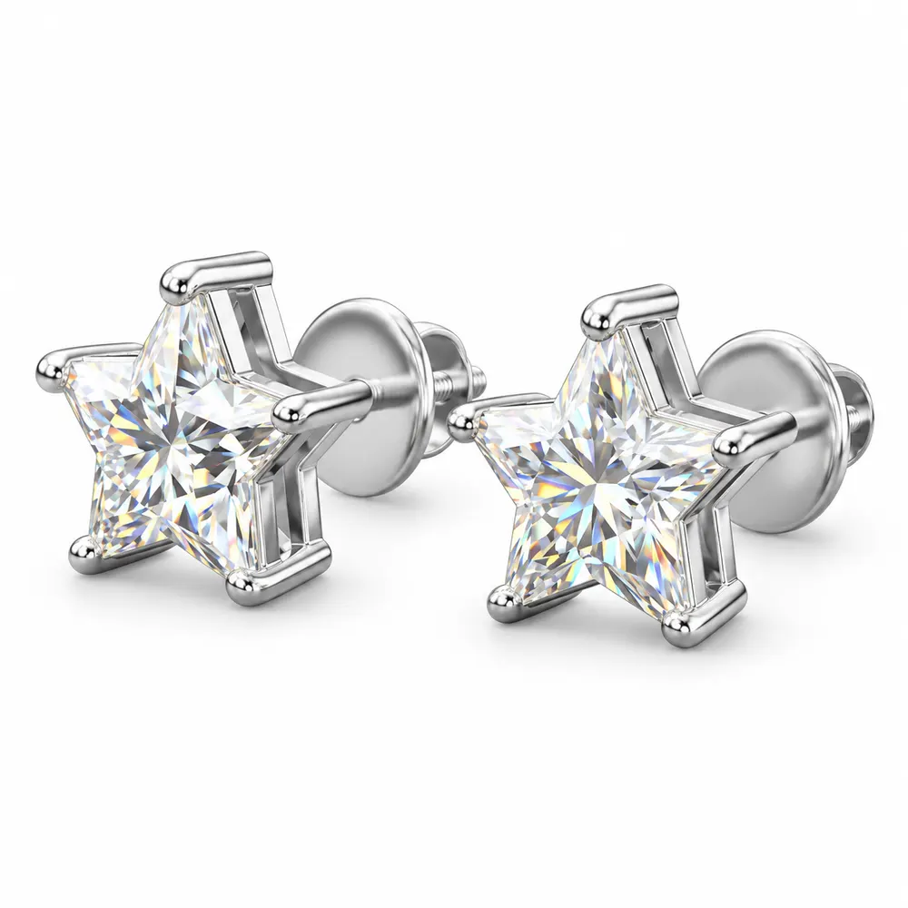 Starlight Moissanite Stud Earrings