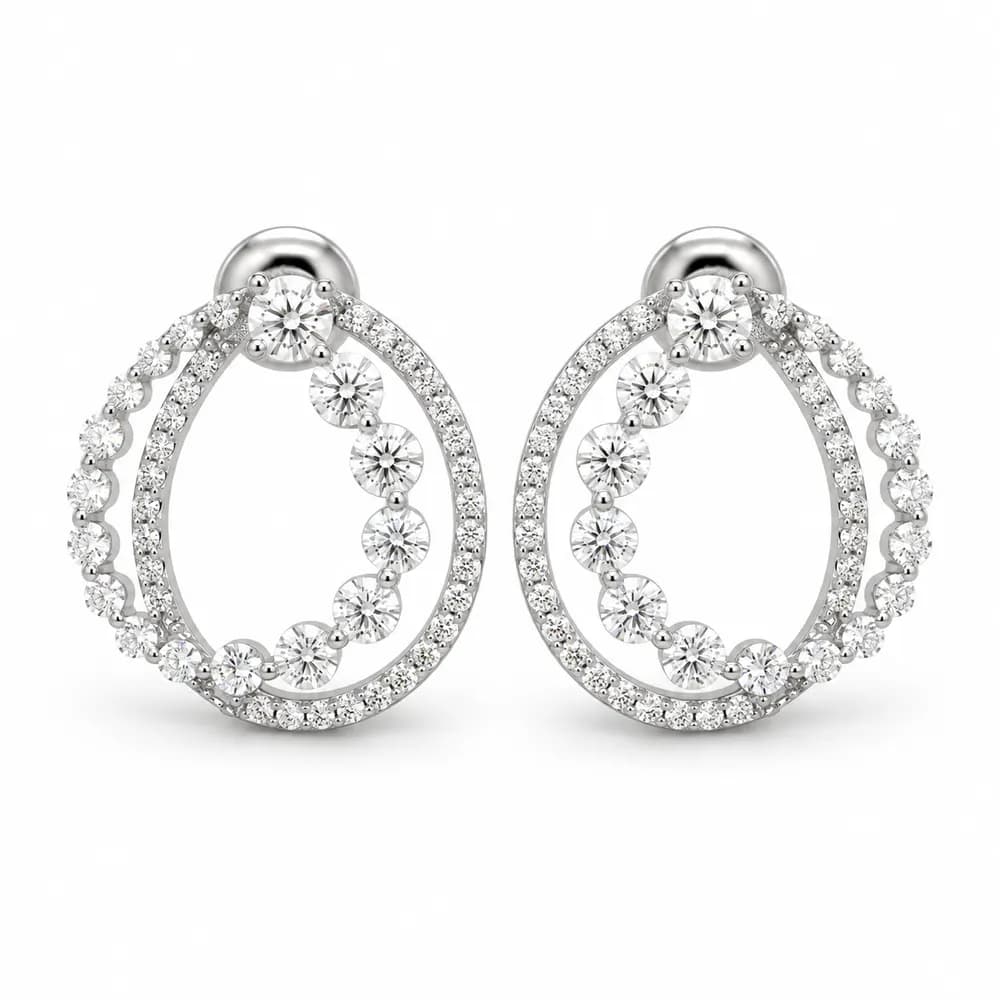 Teardrop Wave Moissanite Earrings