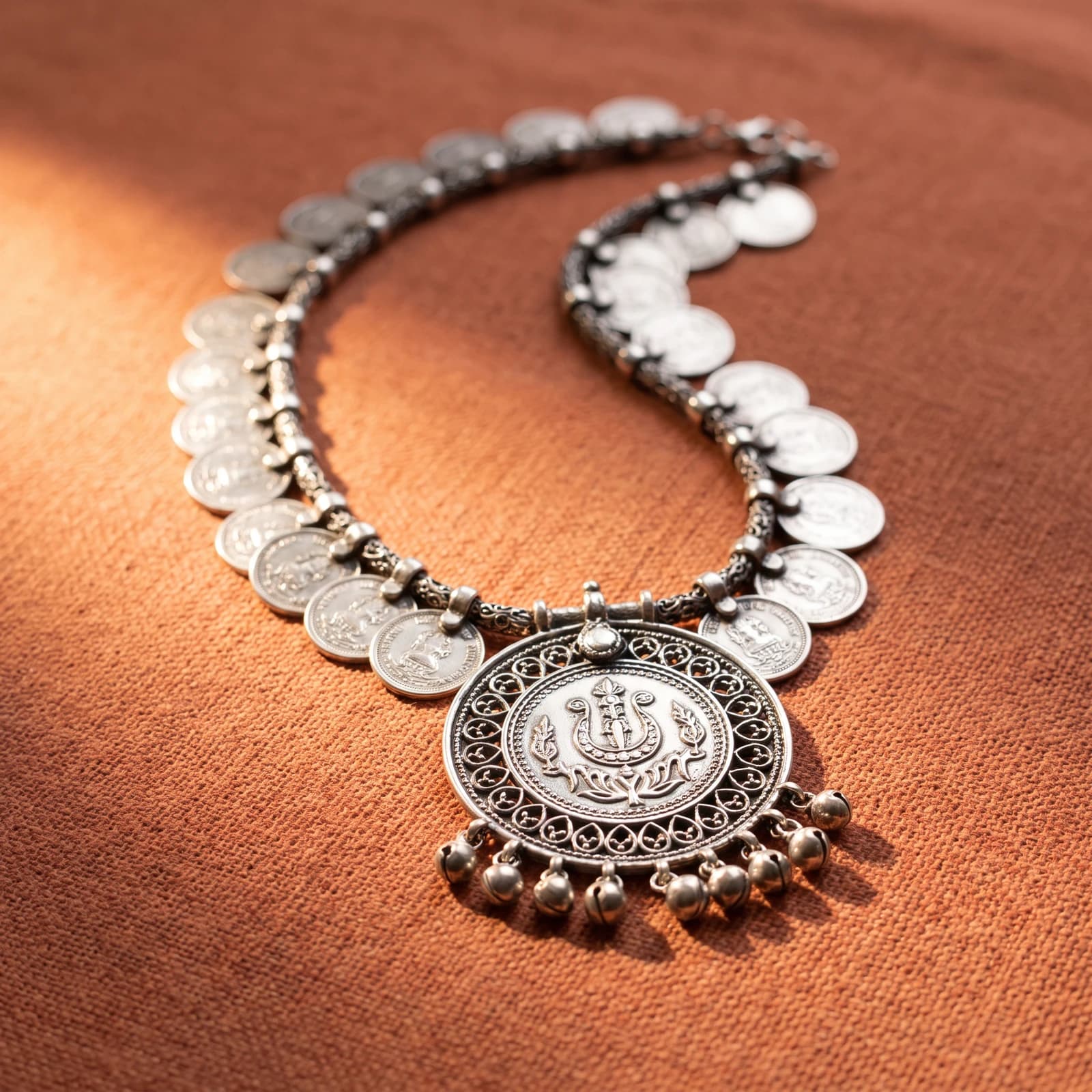 Oxidised Silver Banjara Haar · Coin Necklace