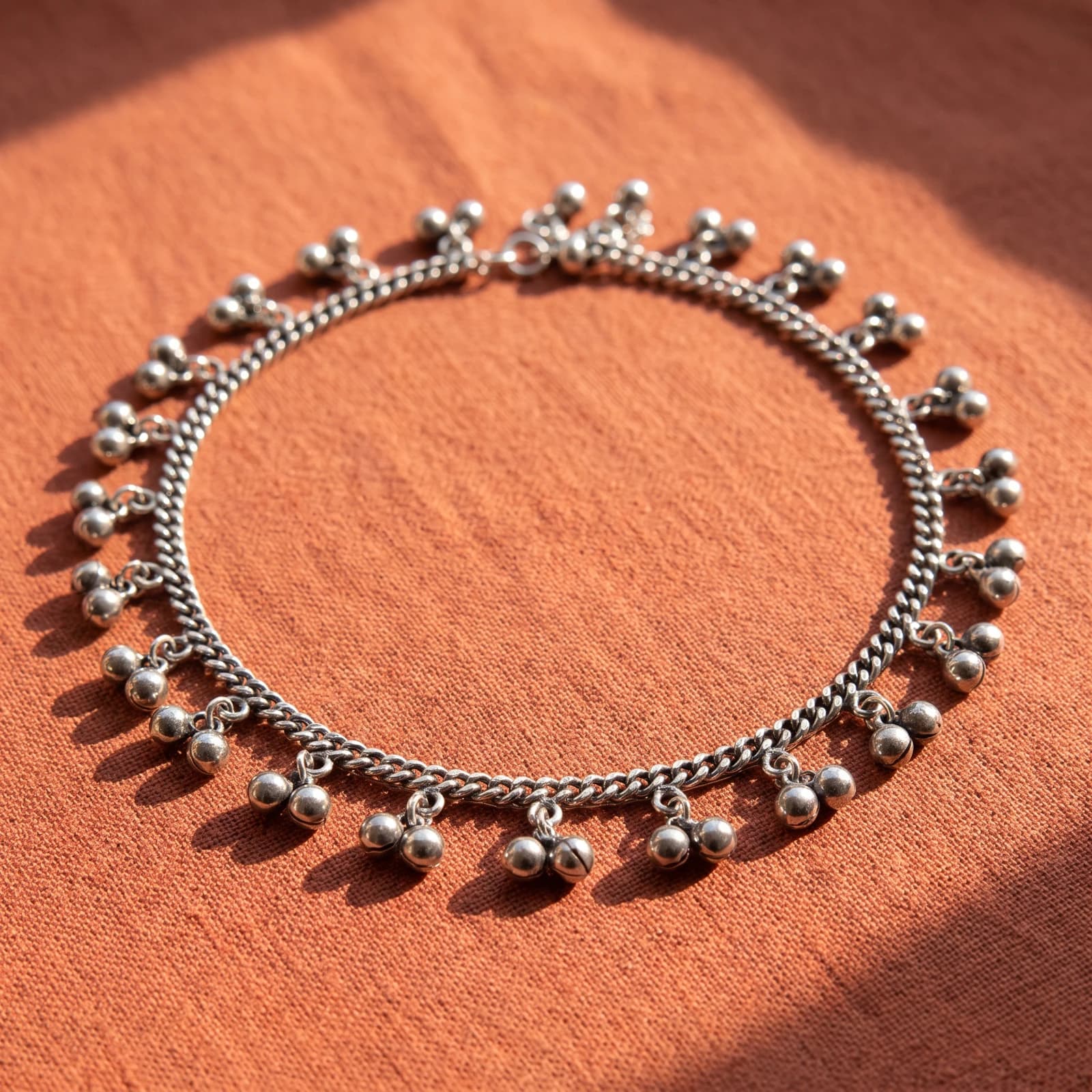 Oxidised Silver Payal · Ghungroo