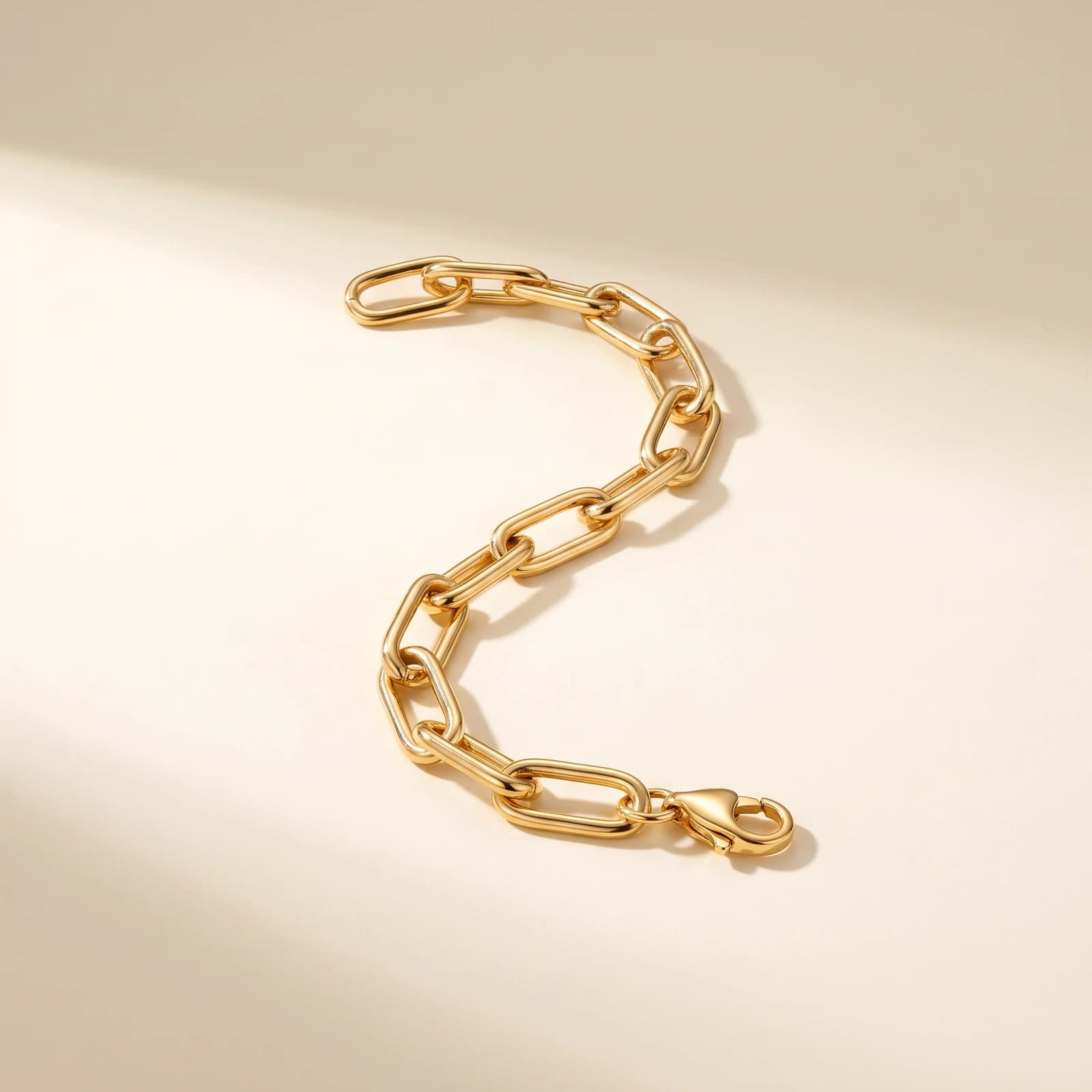 18k Gold-Plated 925 Silver Bracelet · Paperclip Link