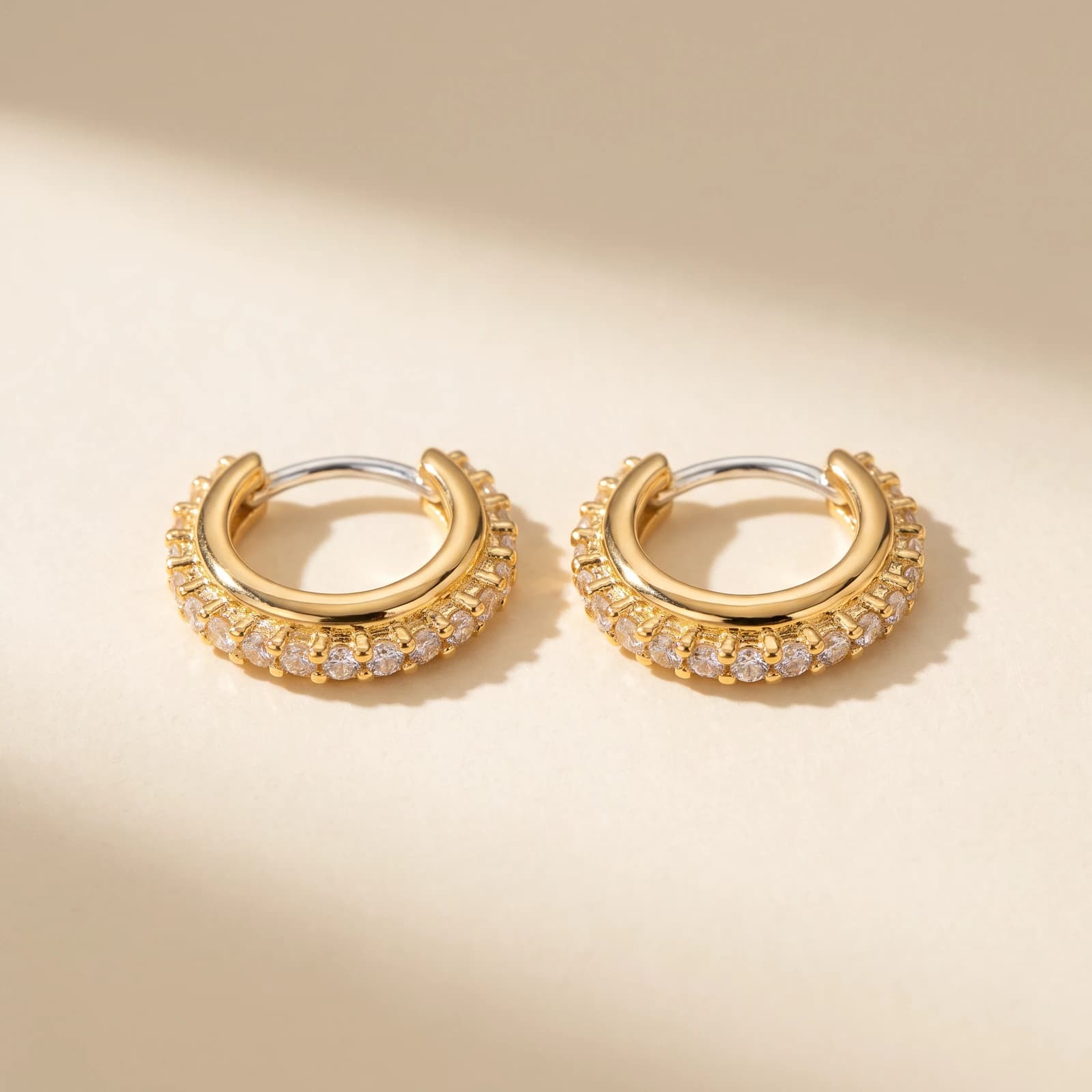 18k Gold-Plated 925 Silver Mini Chandbali Earrings · Zircon CZ