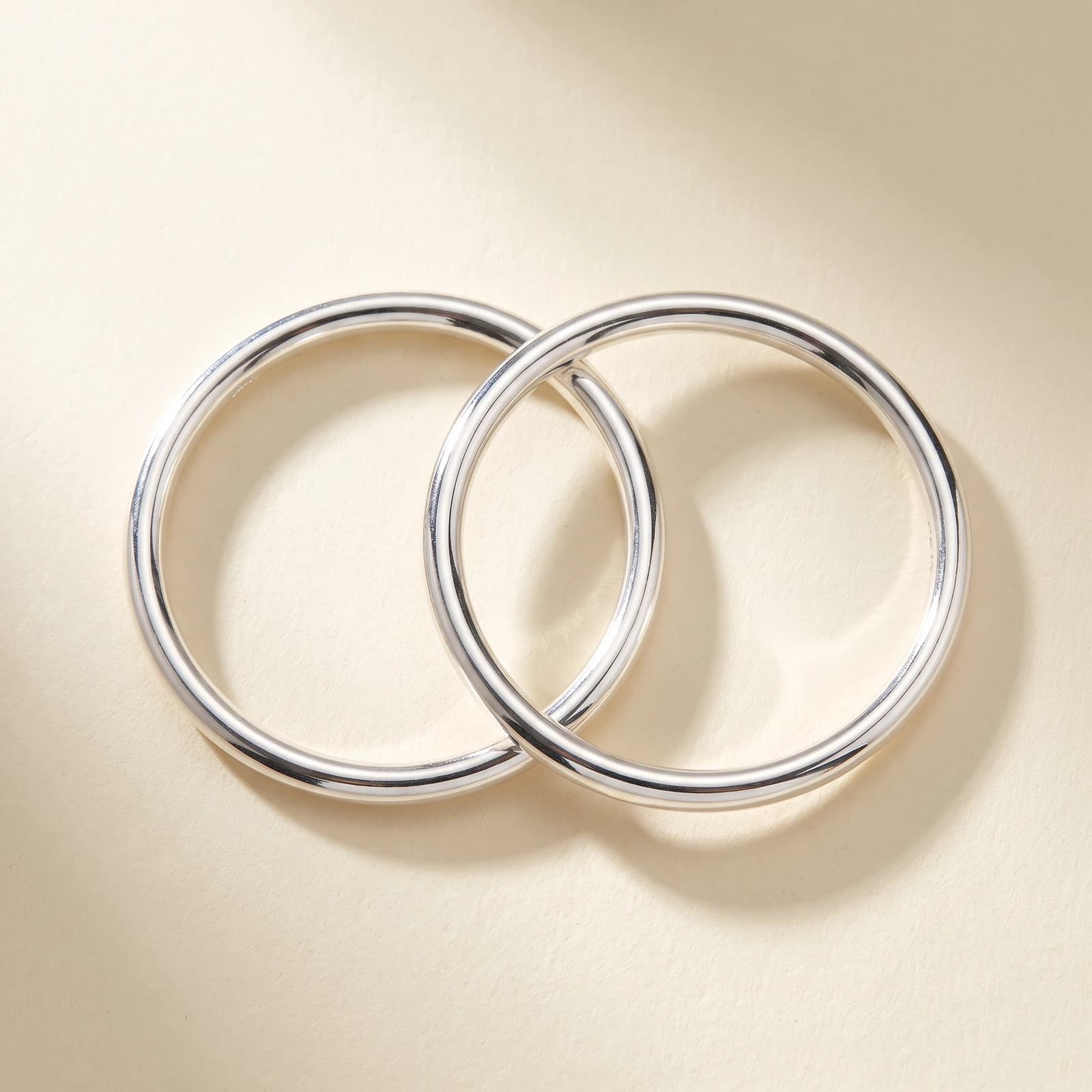 925 Silver Baby Kada · Solid Slip-On Bangle Pair for Infants