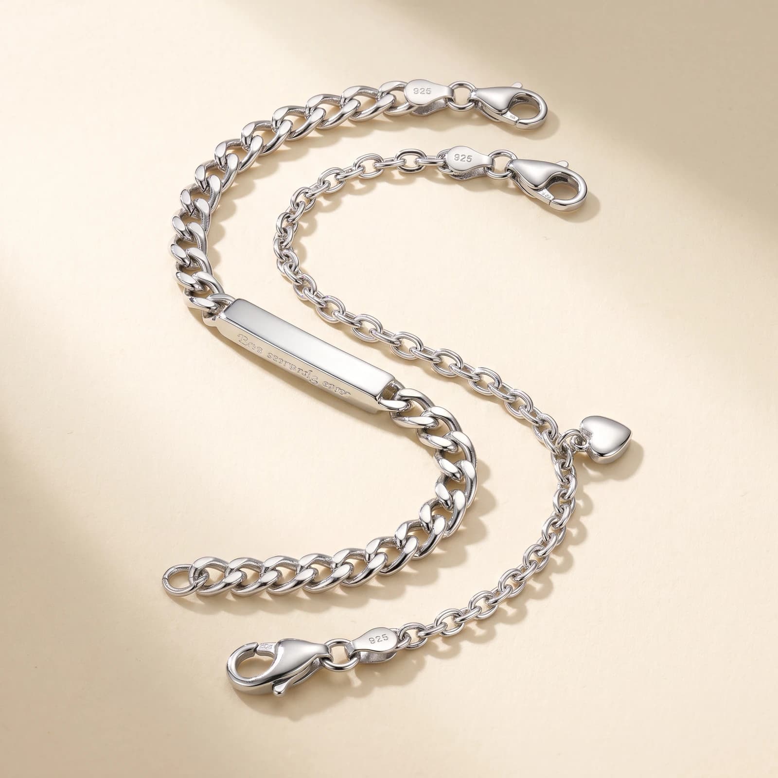 925 Silver Couple Bracelets · Set