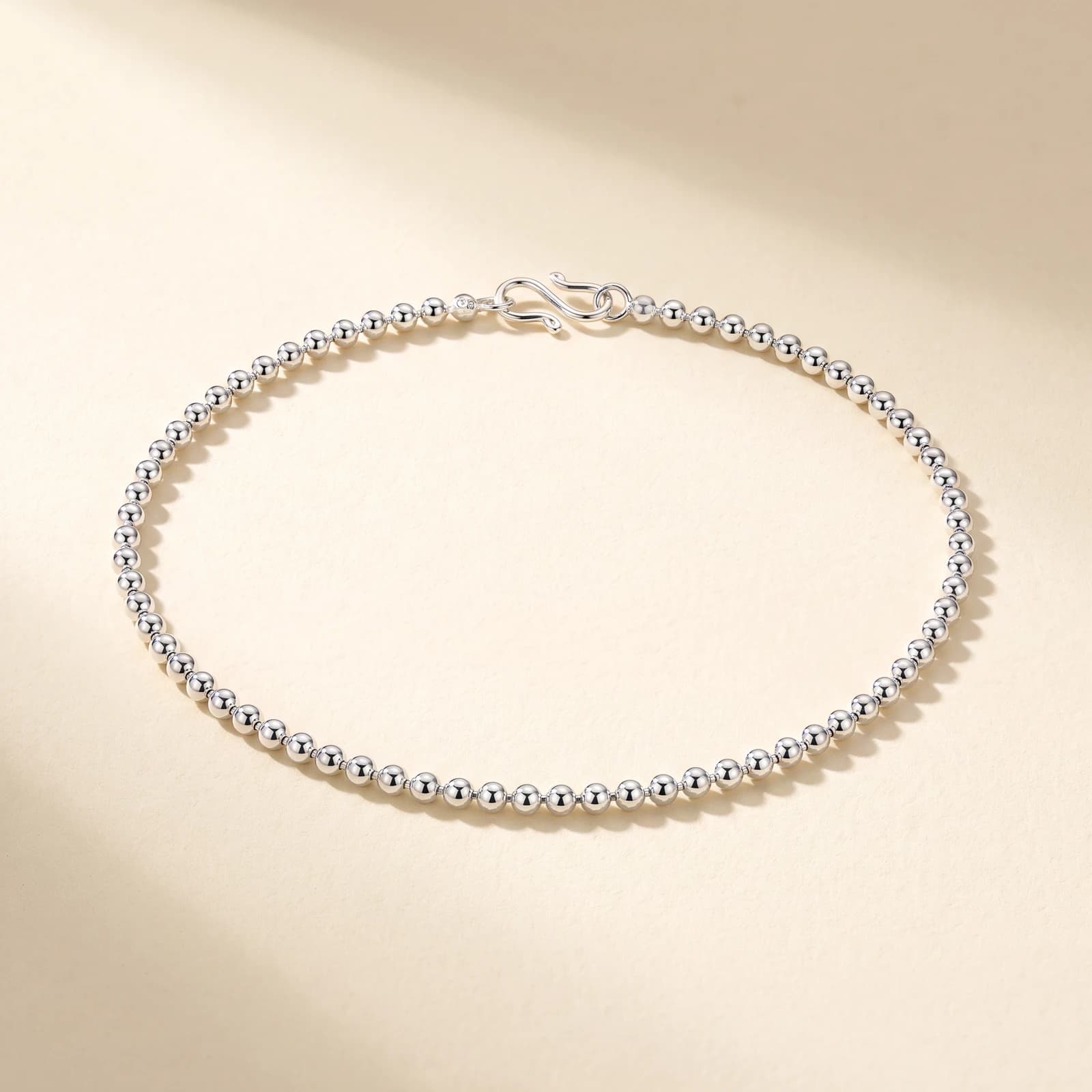 925 Silver Girlish Payal · Simple Ball-Chain Pair