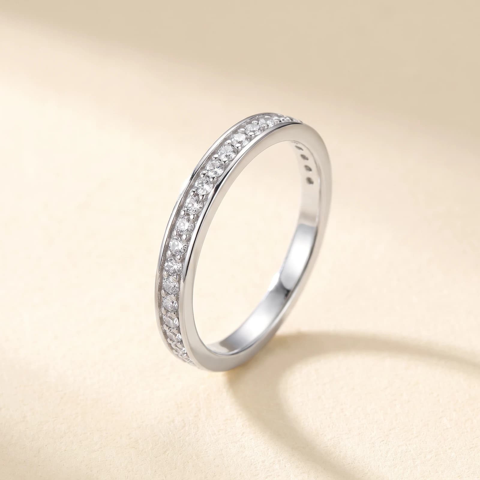 925 Silver Half-Eternity Band · CZ