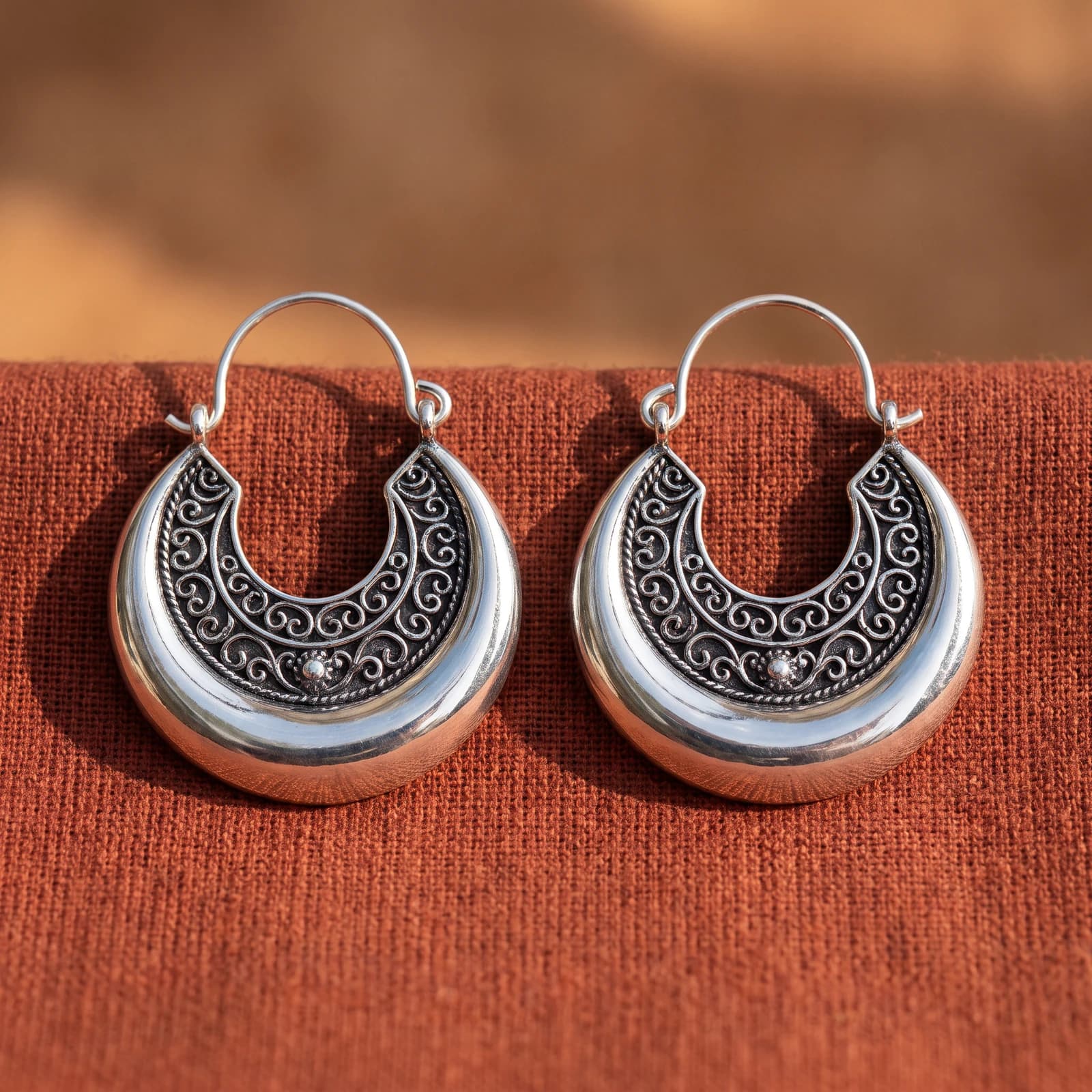 Oxidised Silver Chandbali · Tribal Crescent