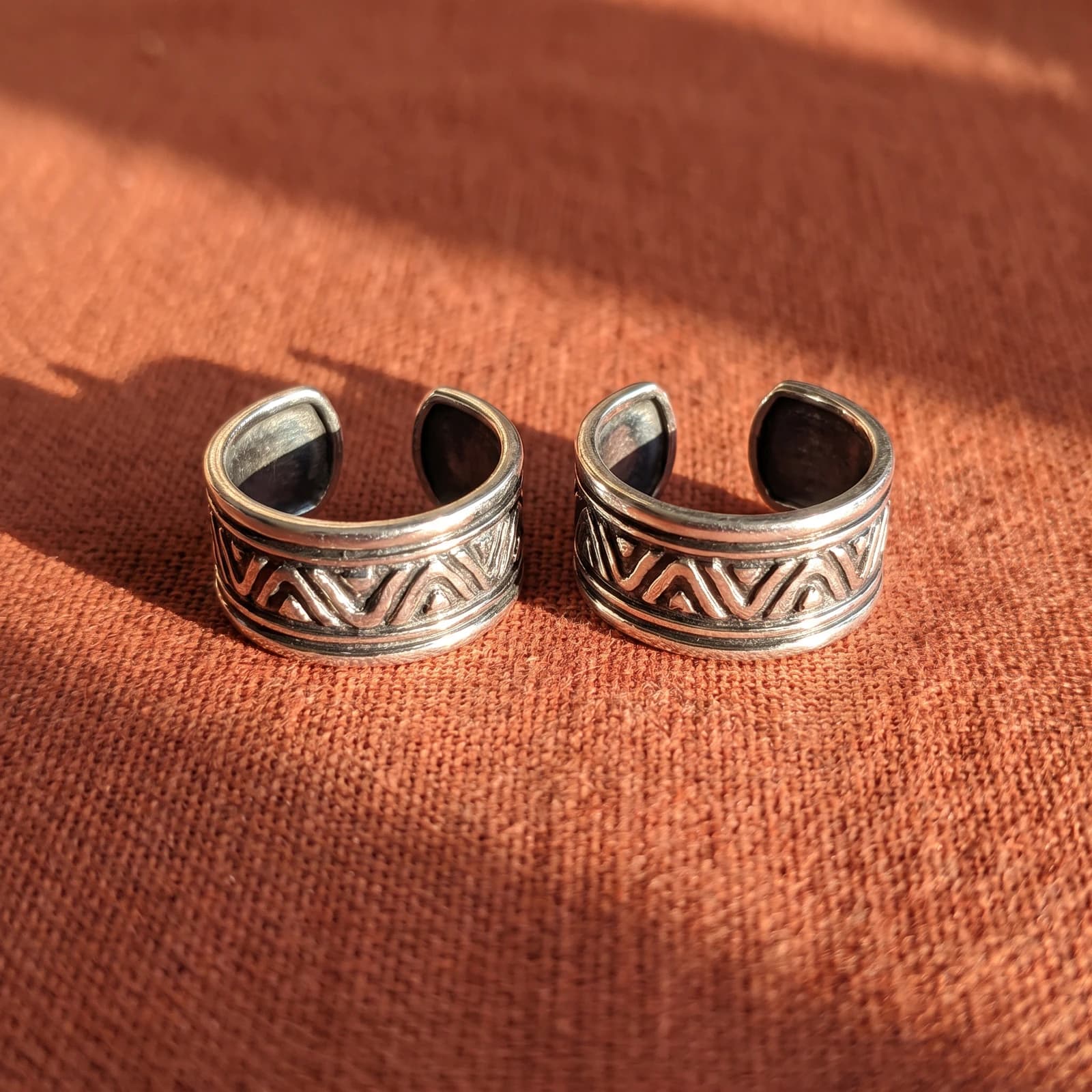 Oxidised Silver Ear Cuff · Tribal