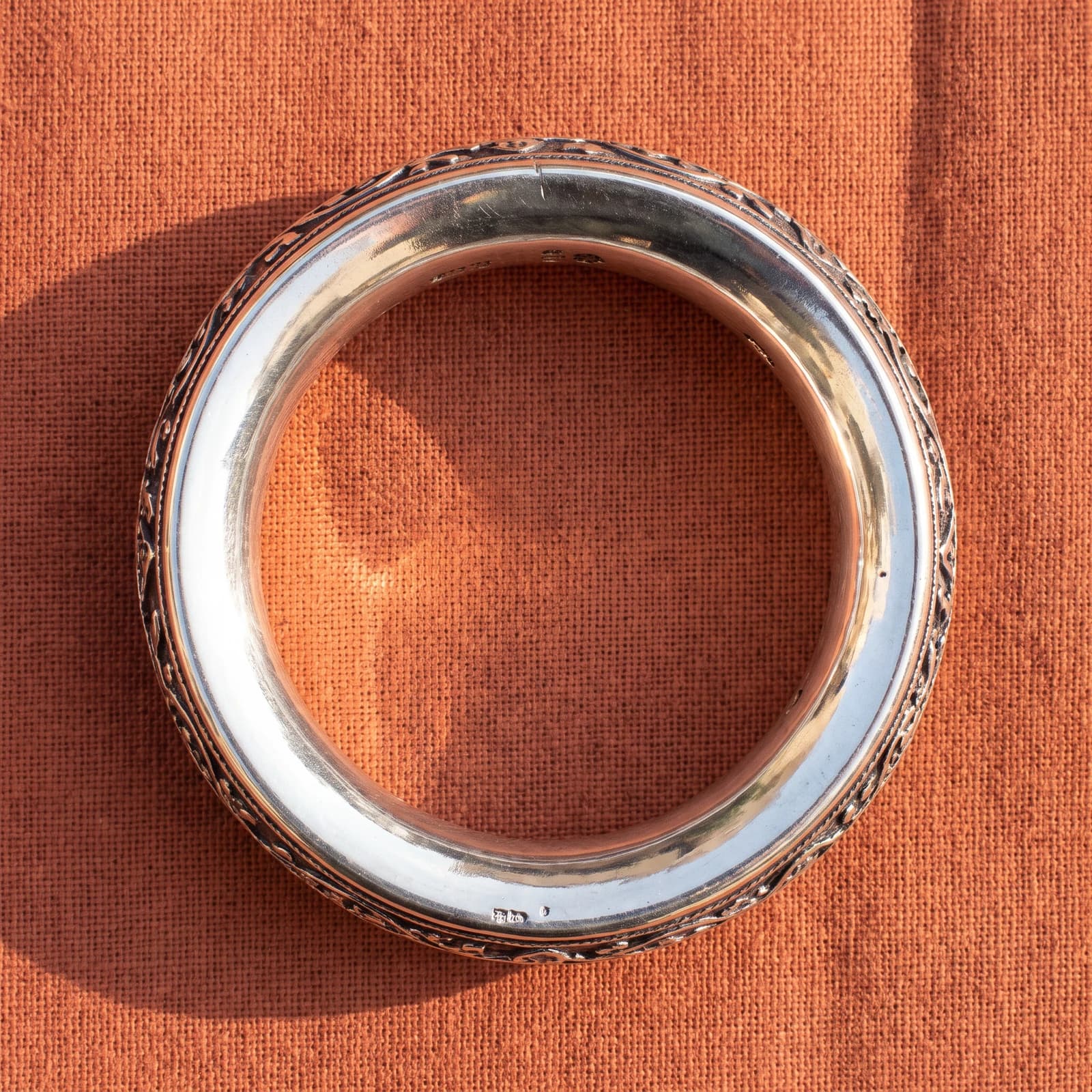 Oxidised Silver Tribal Kada · Wide Cuff