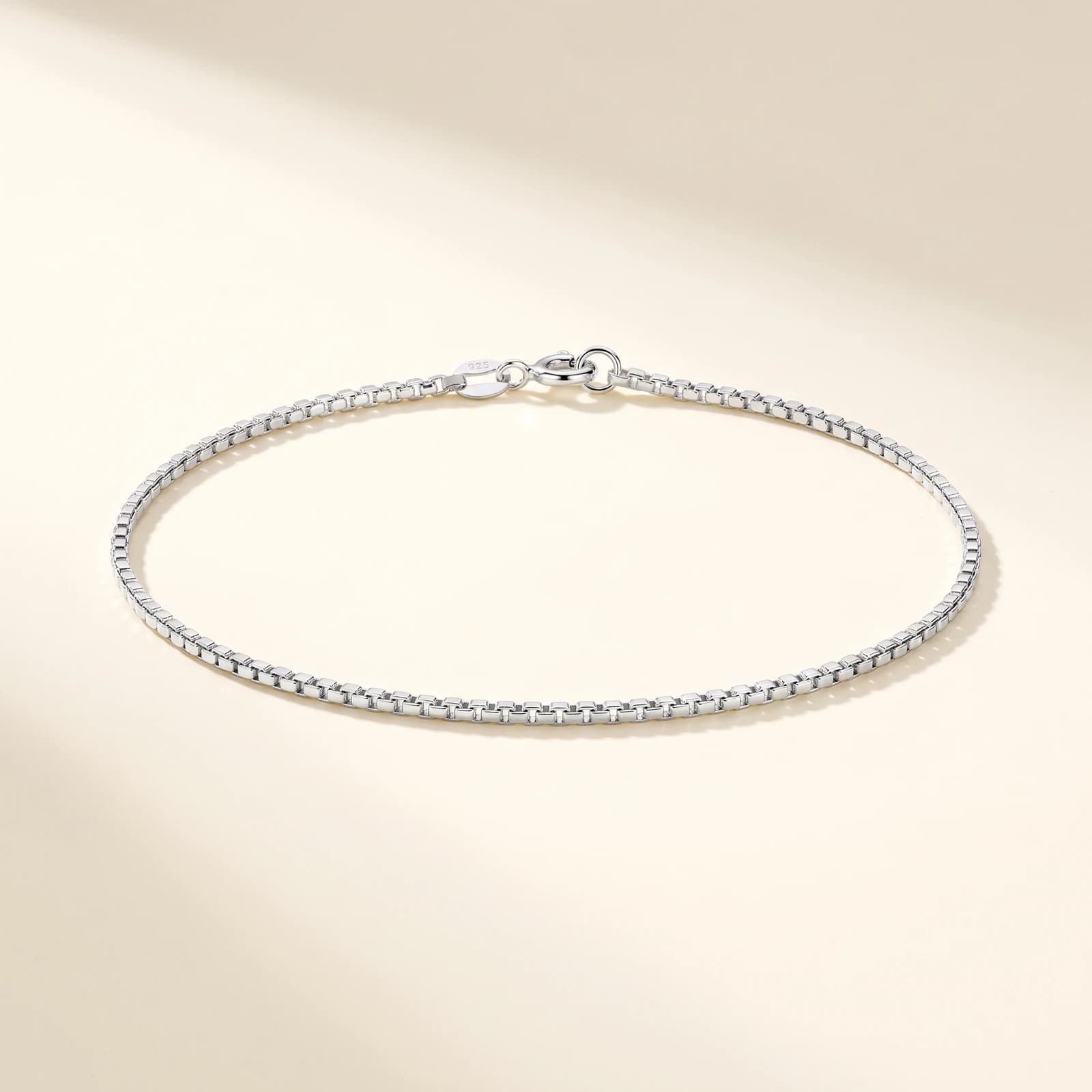 Plain 925 Silver Anklet · Simple Box-Chain Design